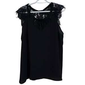 41 Hawthorn Black Lace Shoulder Blouse Size XL Top